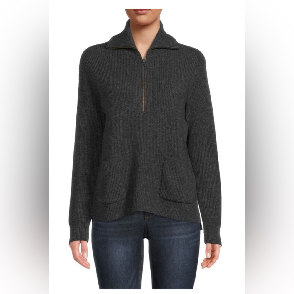 Madewell Glenbrook Merino Wool Blend Half Zip Sweater NWT